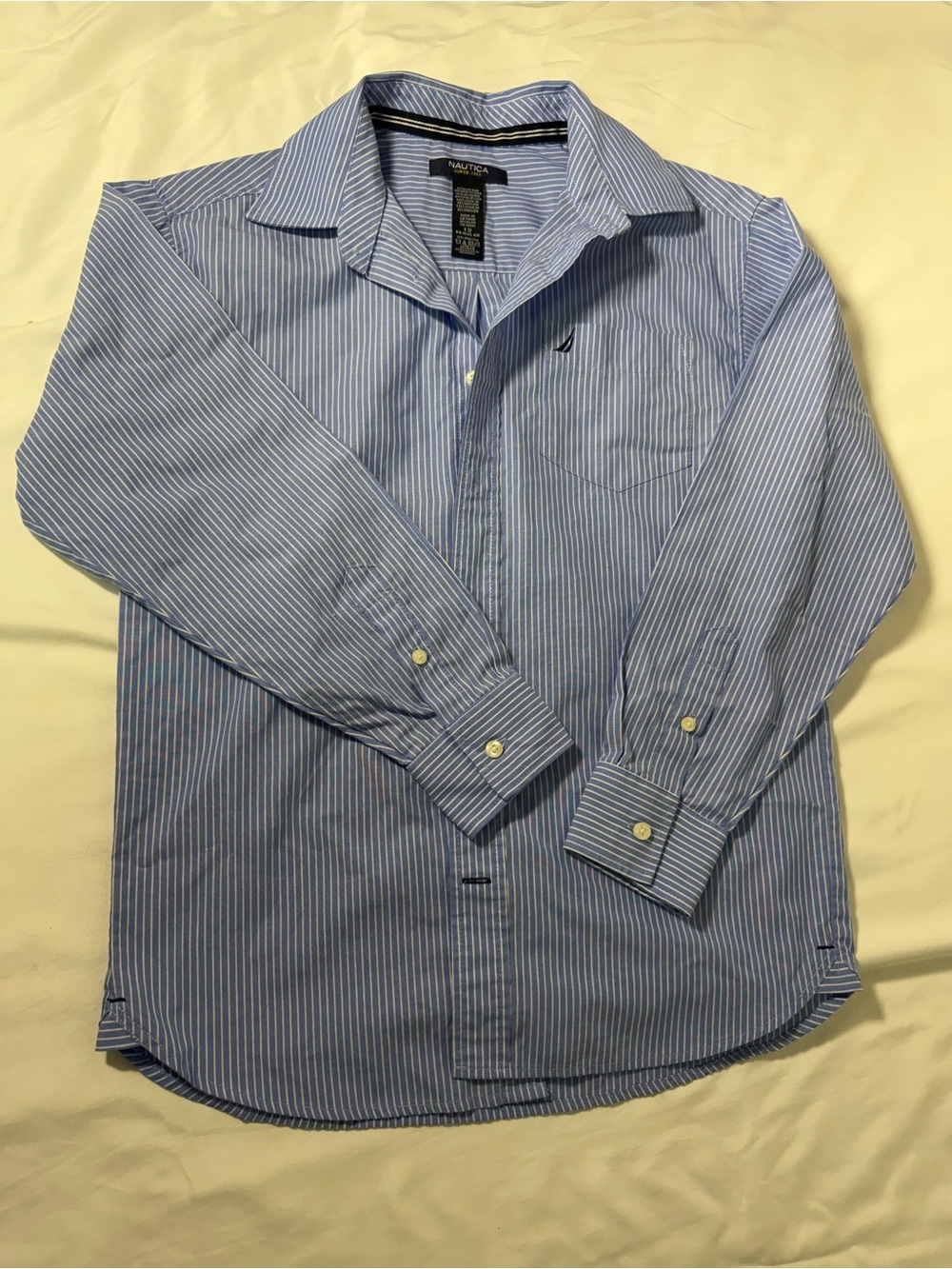 Nautica boys Blue Stripe Button-Down Shirt